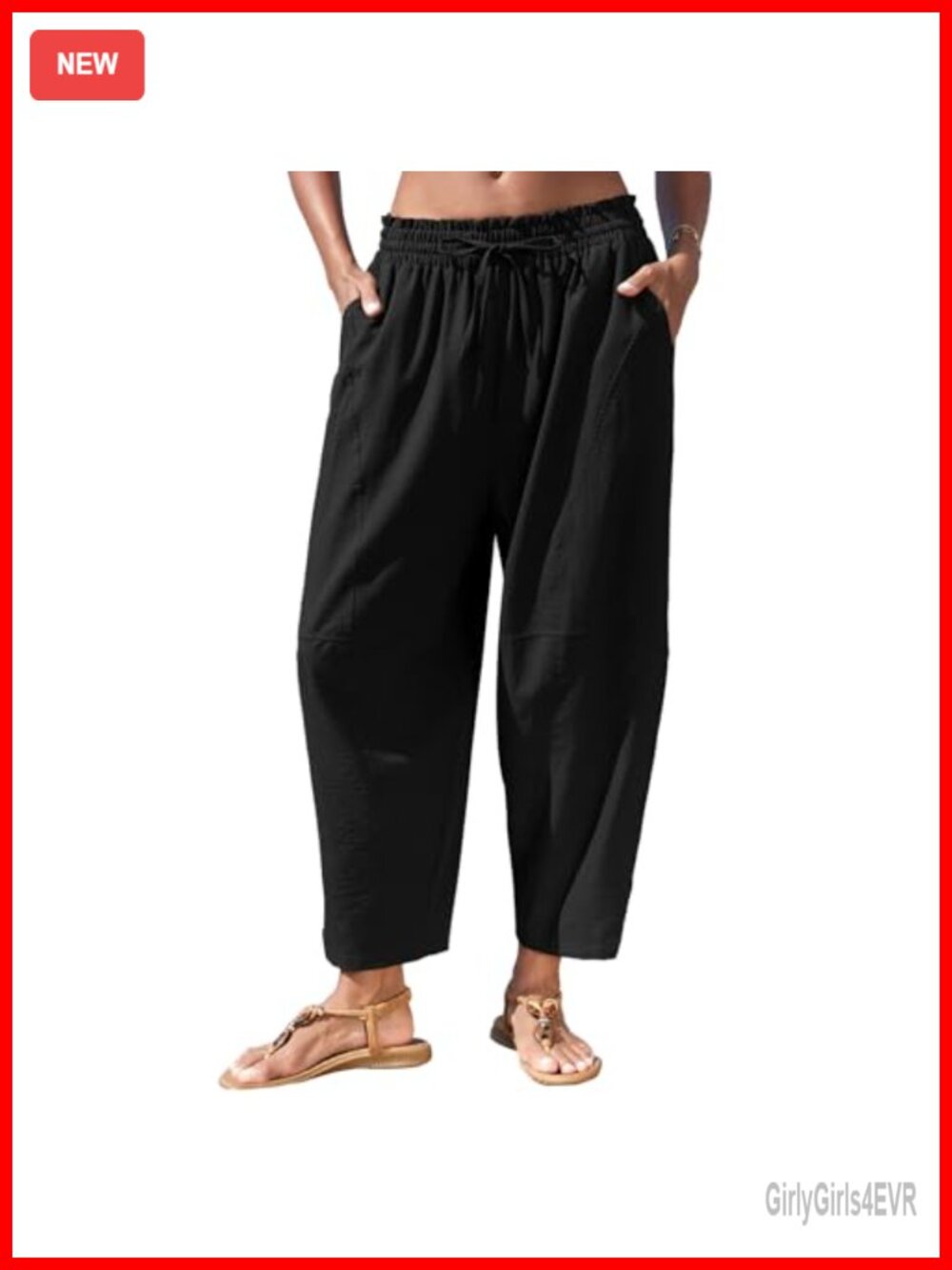 Women's Wide Leg Harem Palazzo Pants High Waisted with Pockets